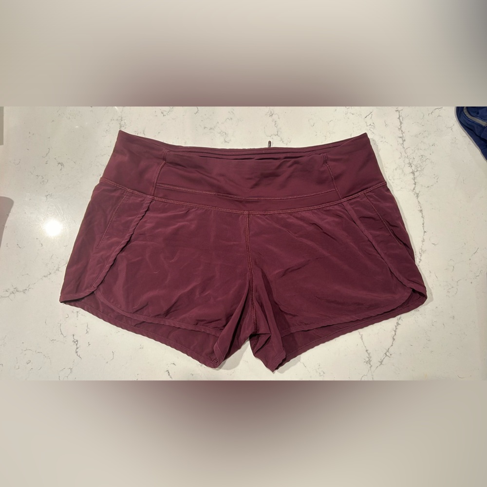 Burgundy lululemon shorts